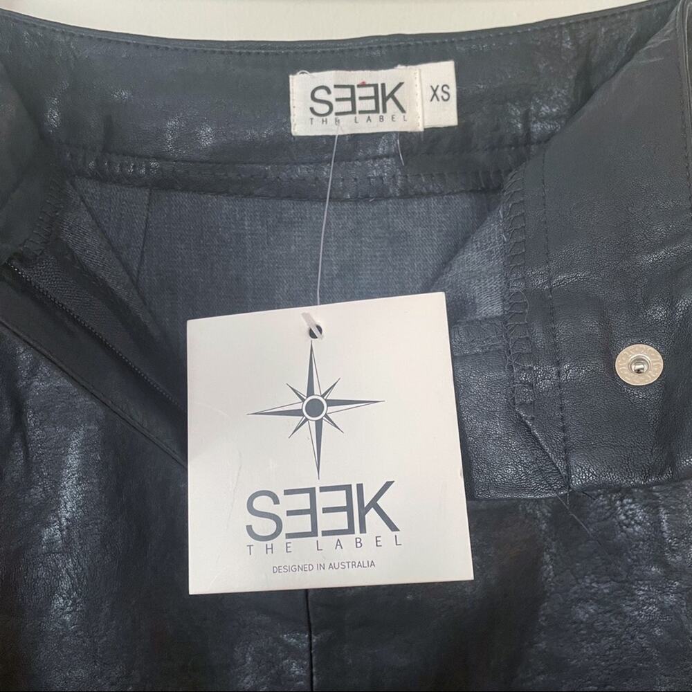 NWT Seek The Label Black Faux Leather Mini Skirt XS - Picture 6 of 7